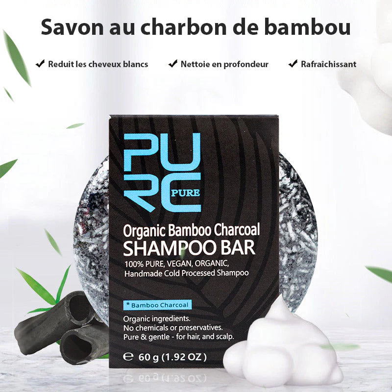 Sabon au charbon de bambou pour cheveux gris-GNK
